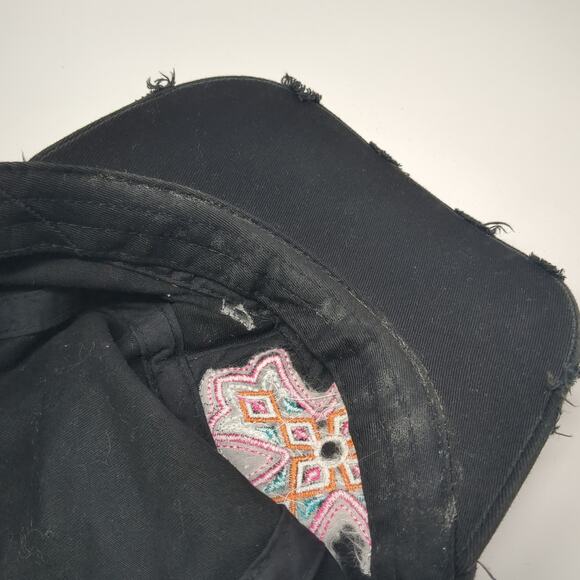 Cross DynaMax Cadet Army Cap Black One Size Adjustable Distressed L.O.G.A - Picture 7 of 8